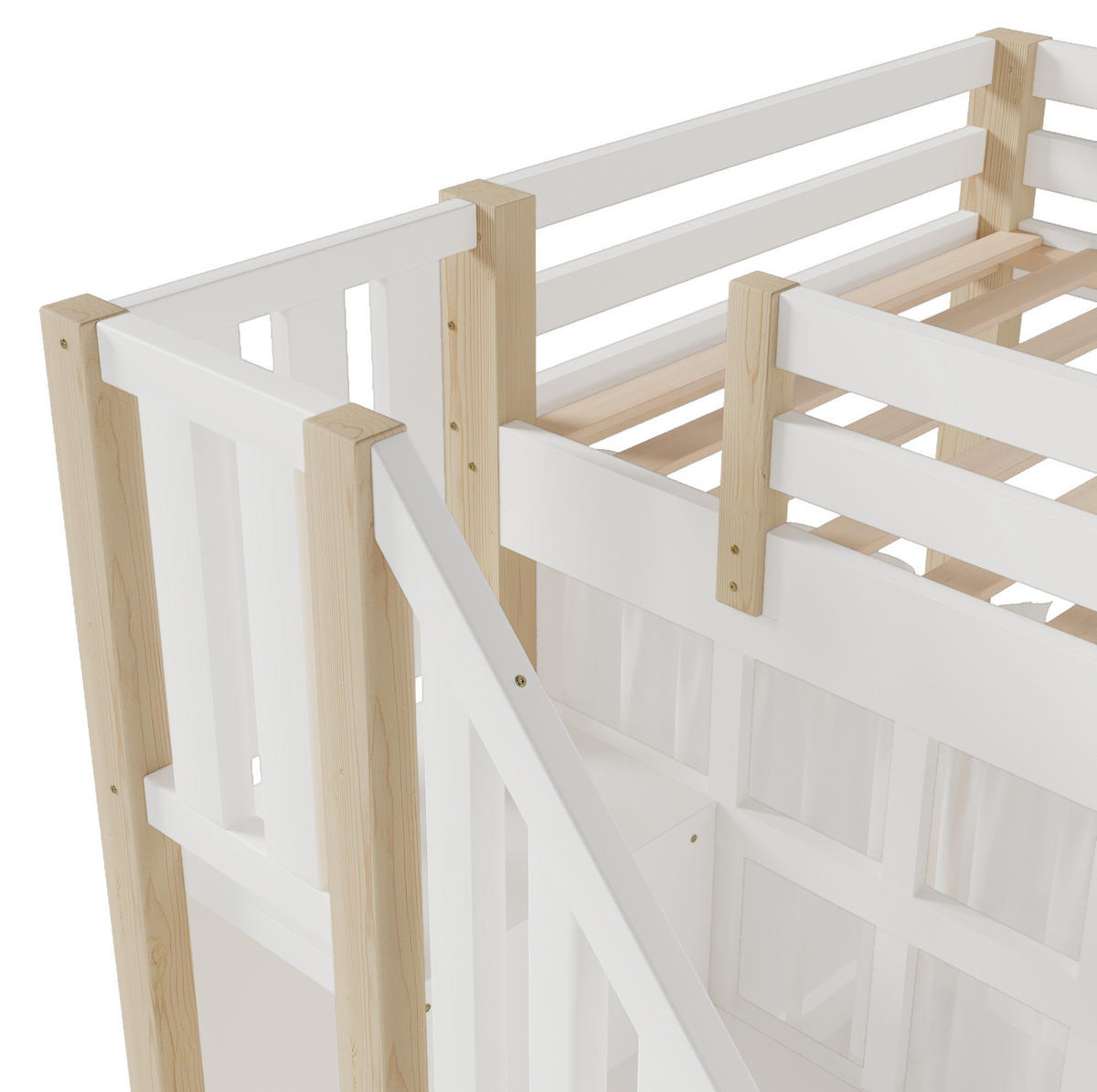 HOCHBETT 90/200 cm Weiß/Natur aus Kiefernholz mit LED-Beleuchtung - Weiß, Holz (90/200cm) - OKMYHOME