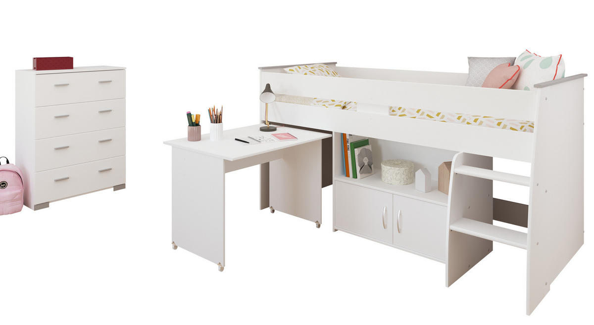 JUGENDZIMMER Reverse 13 in Weiß 2 teilig - Weiß, Holzwerkstoff (120/200/80cm)