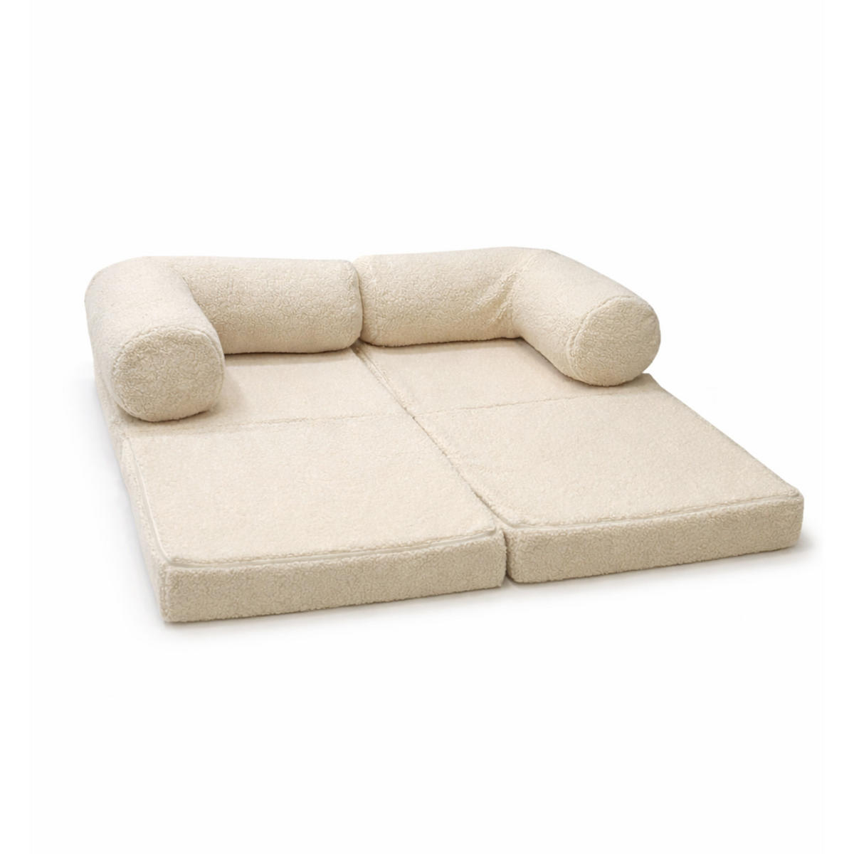 MODULARES Kindersofa aus weichem Plüschstoff - Beige, Textil (142/25/71cm) - Bees & Blooms