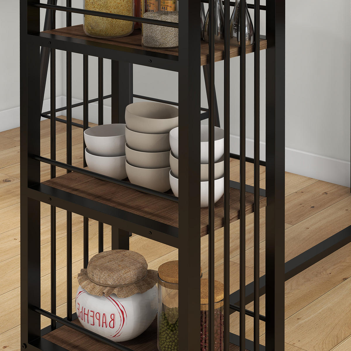 BARTISCH, Spanplatte, Stahl, Braun - Braun, Kunststoff (40/105/120cm) - HOMCOM