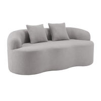 2-SITZER SOFA Polyester Hellgrau mit 2 Kissen - Hellgrau, Holzwerkstoff/Textil (170/70/89cm) - WISHDOR