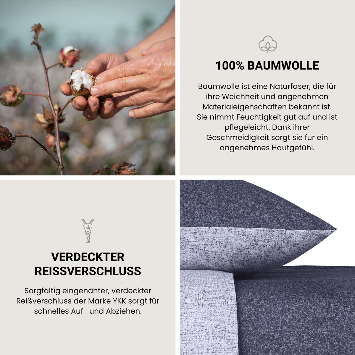 BETTWÄSCHESET Vinnie - Renforcé - 2-teilig - 155 x 220 cm - Plum - Pflaume, Textil (155/220cm) - SCHIESSER