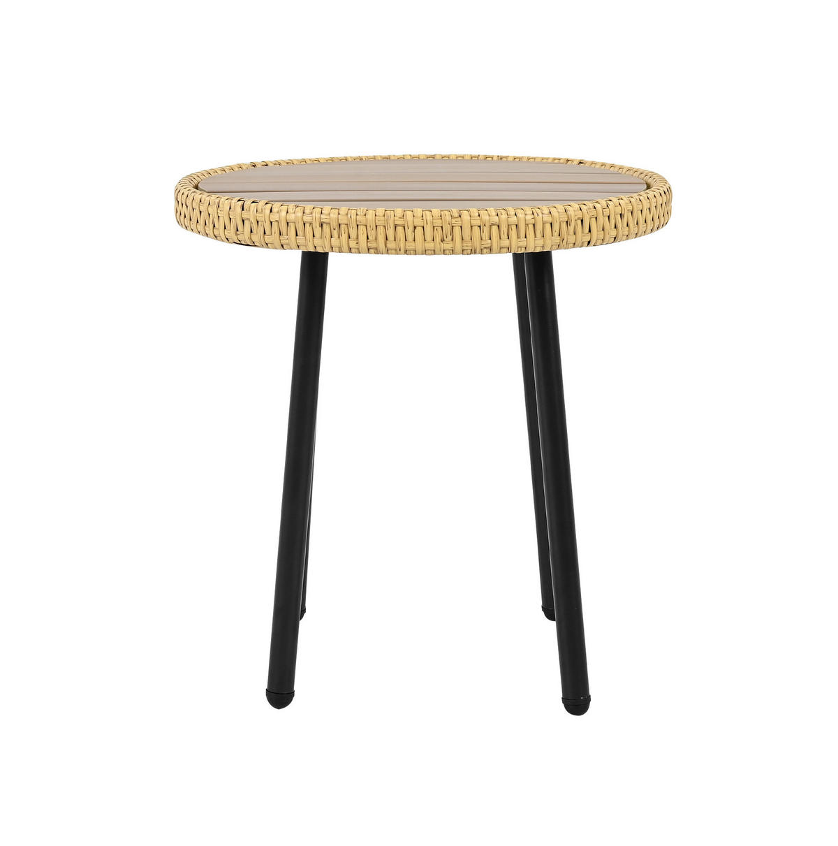 GARTEN-LOUNGE-SET 5-teilig mit Tisch, 2 Stühlen, 2 Hockern und Sitzkissen, Weiß/Natur - Naturfarben, Metall - Redom