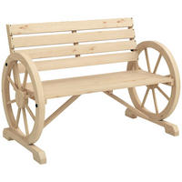 GARTENBANK DE-17785 3-Sitzer mit Wagenrad-Armlehnen Natur - Naturfarben, Holz (105.5/79/56cm) - ComfortXL