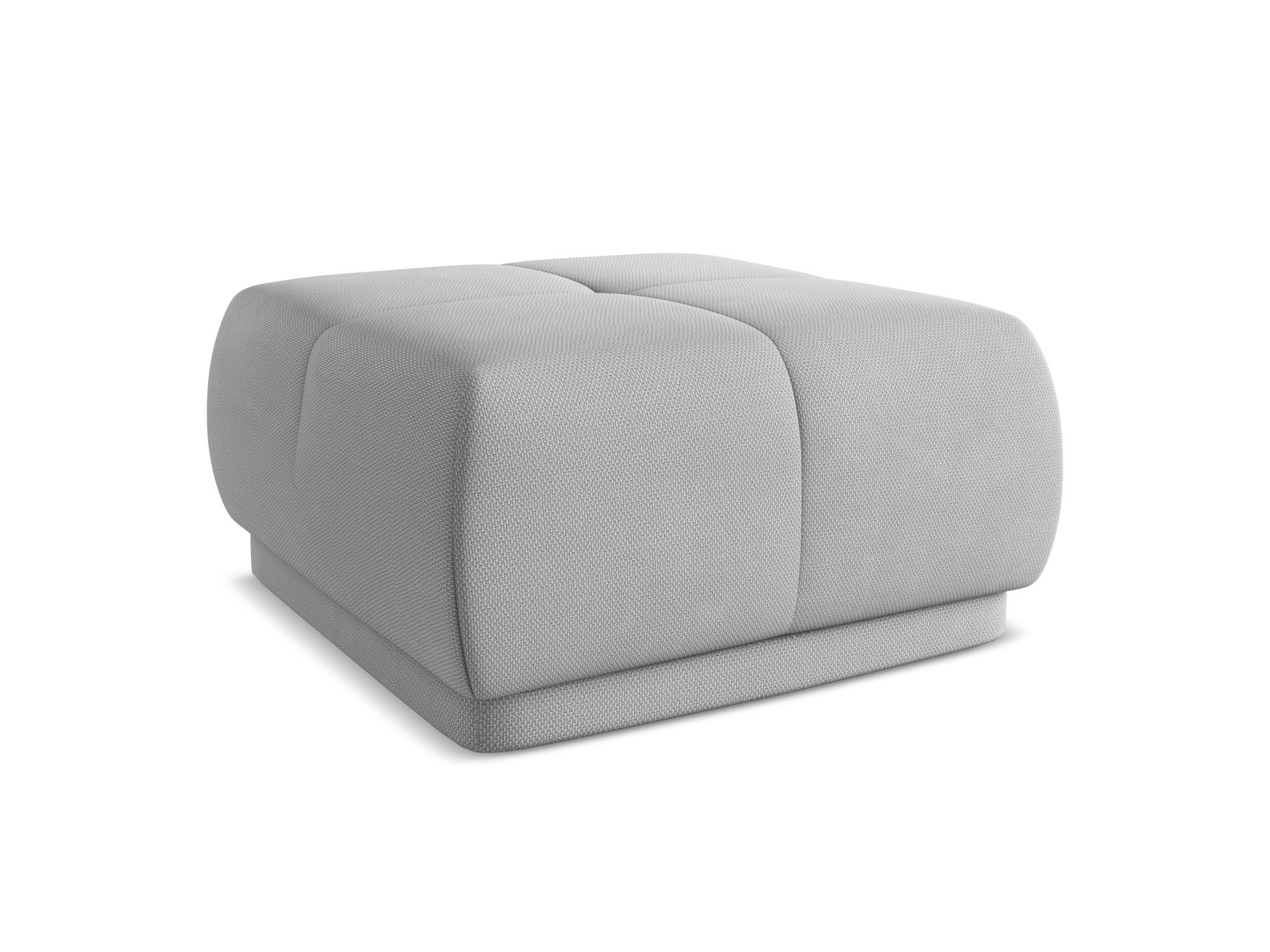 POUF Chenille Stoff Grau - Hellgrau/Schwarz, Kunststoff/Textil (60/35/60cm) - Makamii