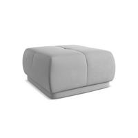 POUF Chenille Stoff Grau - Hellgrau/Schwarz, Kunststoff/Textil (60/35/60cm) - Makamii