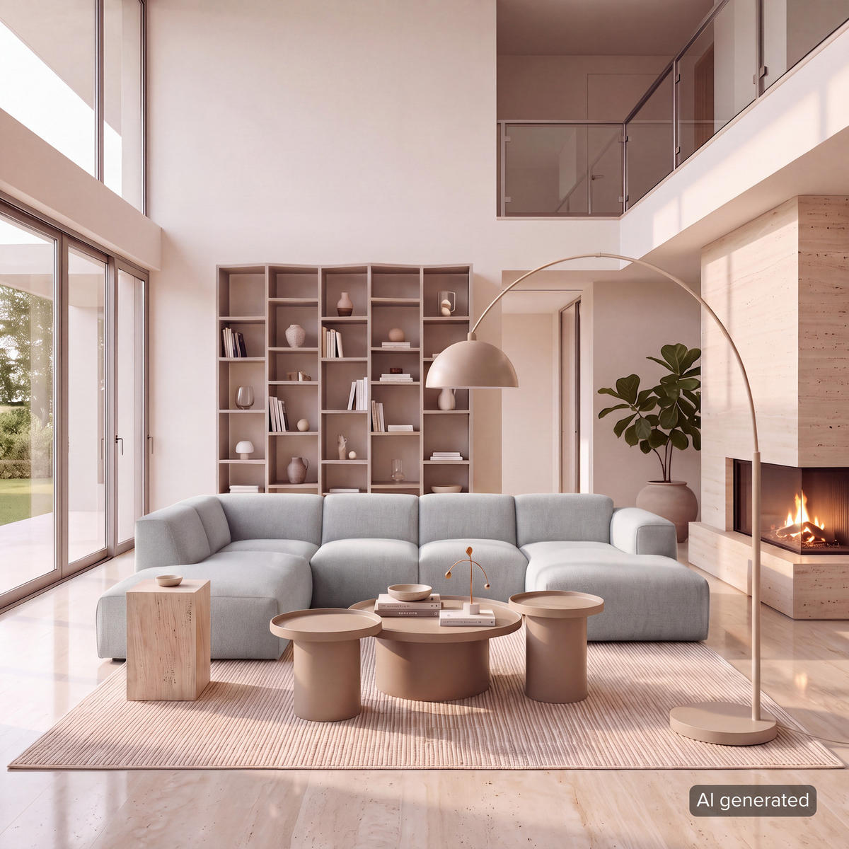 WOHNLANDSCHAFT mit Longchair - Hellgrau/Schwarz, Kunststoff/Textil (325/71/235cm) - home24