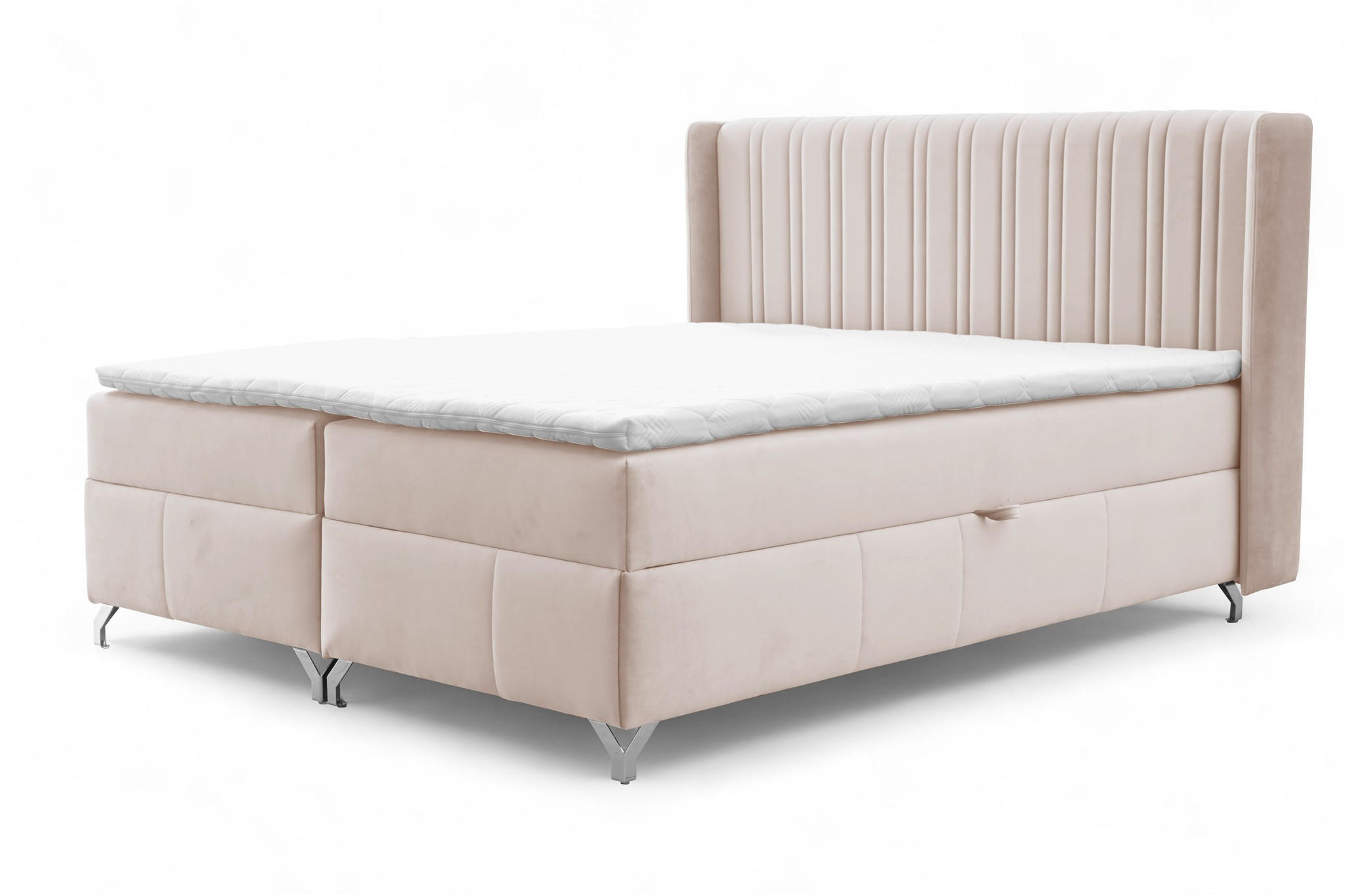 BOXBETT Damien - Creme, Holzwerkstoff/Textil (140/200cm) - Fun Möbel