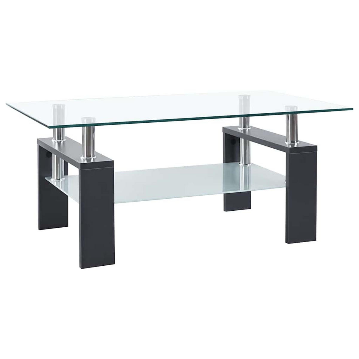 COUCHTISCH Grau Transparent 95x55x40 cm Hartglas - Grau, Glas (95/55/40cm) - furnicato