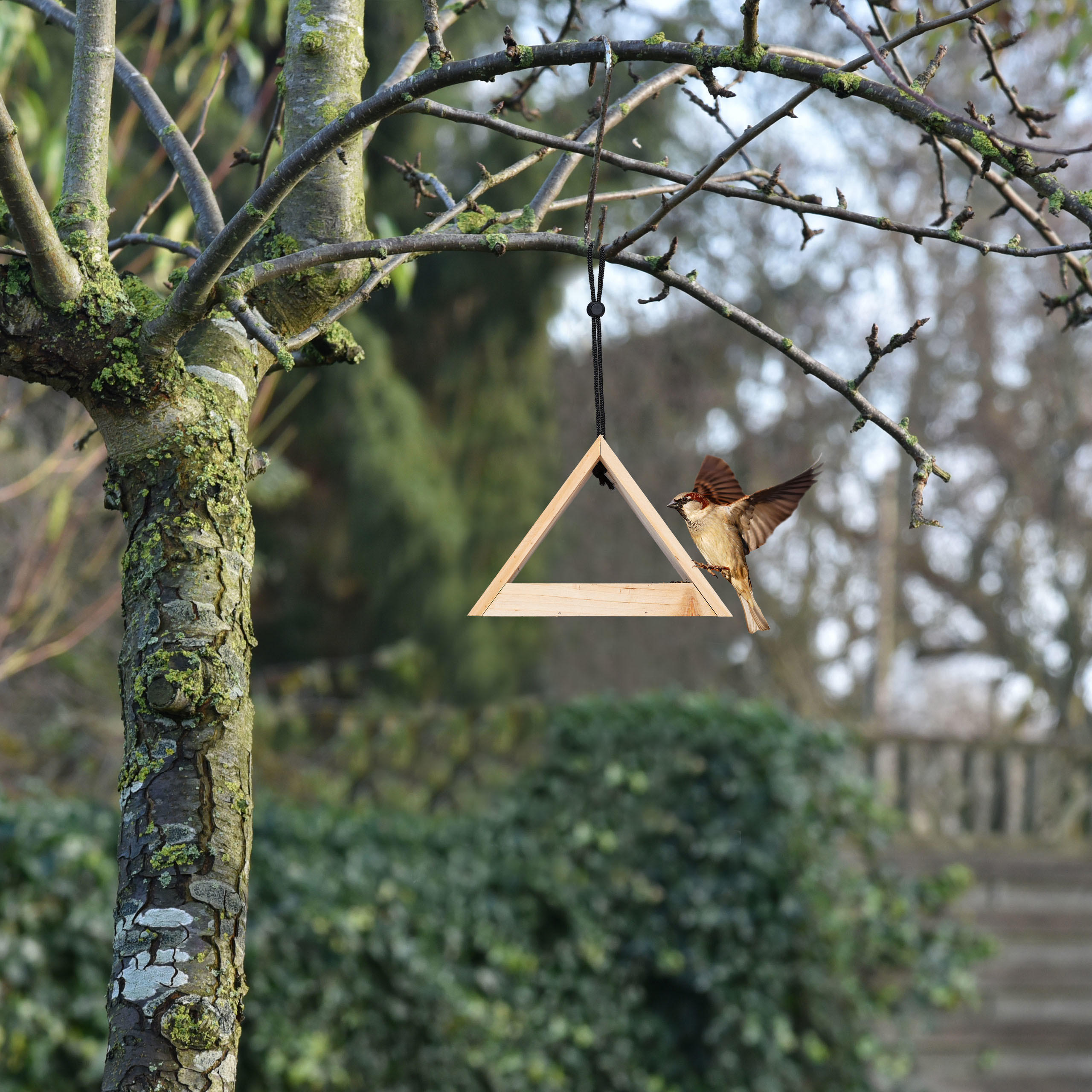 VOGELHAUS - Hellbraun, Holz/Metall (23.5/16/12cm) - Relaxdays