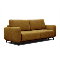 SOFA DRAKE 3-Sitzer mit Schlaffunktion, dunkelgelb - Dunkelgelb/Braun, Holz/Textil (232/90/107cm) - Courtois Laville