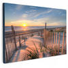 LEINWANDBILD Strand - Meer - Düne - Sonnenuntergang - Landschaft Groß 140x90 cm - Beige, Textil (140/90cm) - MuchoWow