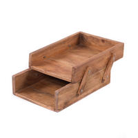 SCHREIBTISCH-ORGANIZER Slide Mahagoni Massivholz, 2 Fächer, verstellbar naturfarben - Naturfarben, Holz (36/25/16cm) - DESIGN DELIGHTS
