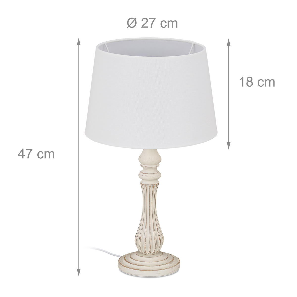 TISCHLAMPE - Multicolor, Kunststoff/Textil (27/27/47cm) - Relaxdays