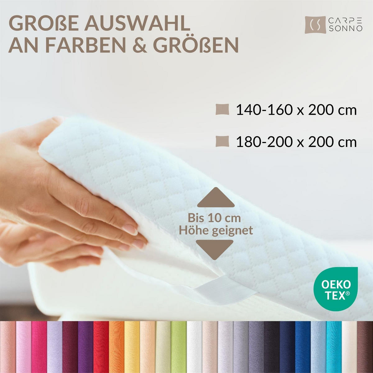 TOPPER-SPANNBETTLAKEN Jersey Bettlaken 180x200 cm Silber - Silberfarben, Textil (180/200cm) - Carpe Sonno