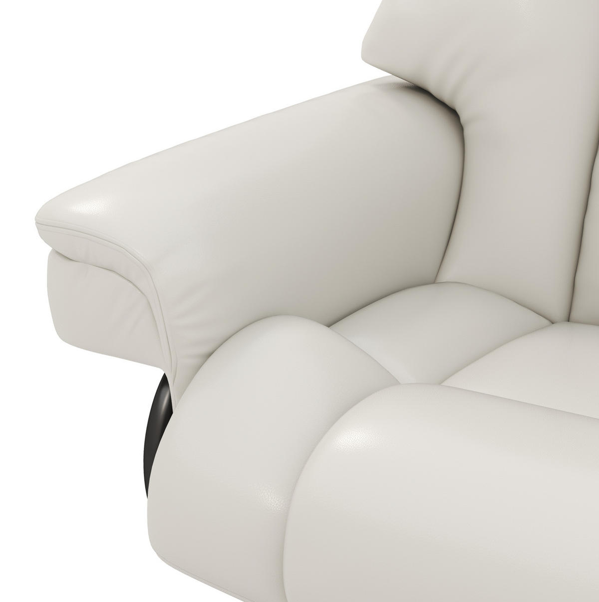 RELAXSESSEL 79/82/101 cm in Cremeweiß mit Massagefunktion und Fußhocker - Creme, Leder (79/101/82cm) - BEAOK