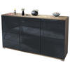 SIDEBOARD Rova Schwarz Hochglanz - Schwarz Hochglanz, Holzwerkstoff (138.5/75.5/35cm) - Vladon