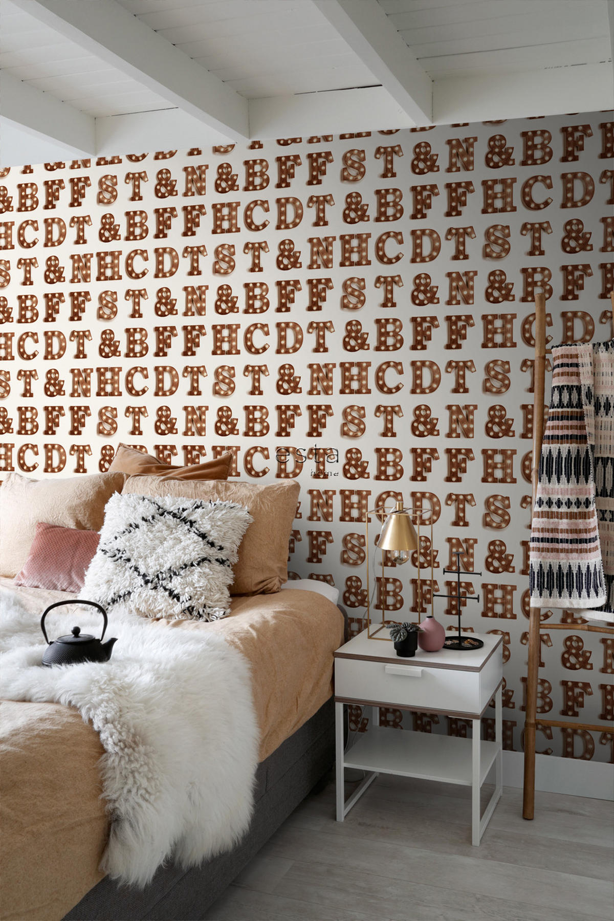 TAPETE Leuchtbuchstaben 53 cm x 10.05 m - Braun, Papier (53/1000cm) - ESTAhome