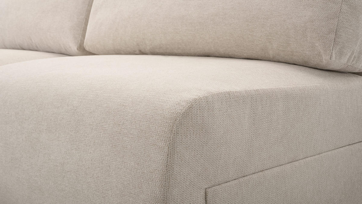 ECKSOFA mit Schlaffunktion Greste, Creme - Creme, Textil (150/223cm) - Meblito