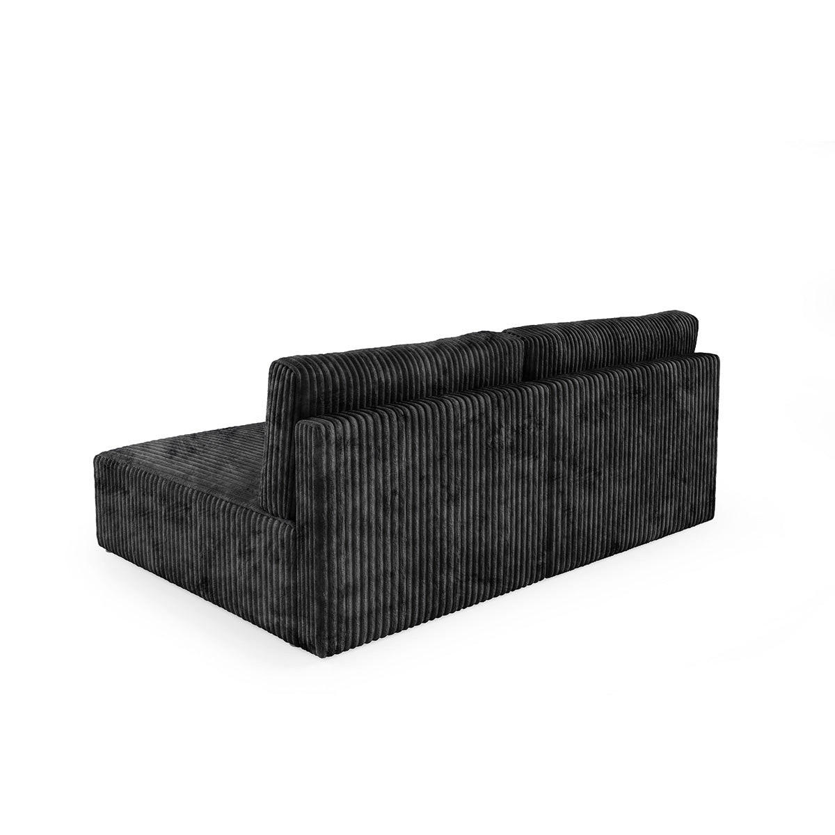 ECKSOFA Angela 3 Sitzplätze Schwarz - Schwarz, Holz (210/149cm) - Petits-meubles