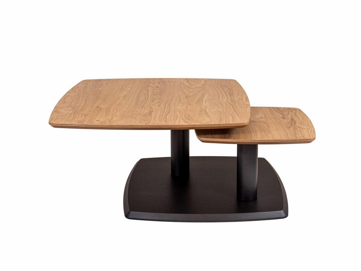 COUCHTISCH Tischplatte drehbar Cory 76x43x76 Furnier Schwarz/Wildeiche - Wildeiche/Schwarz, Holz (76/76/76cm) - 58aufmkessel