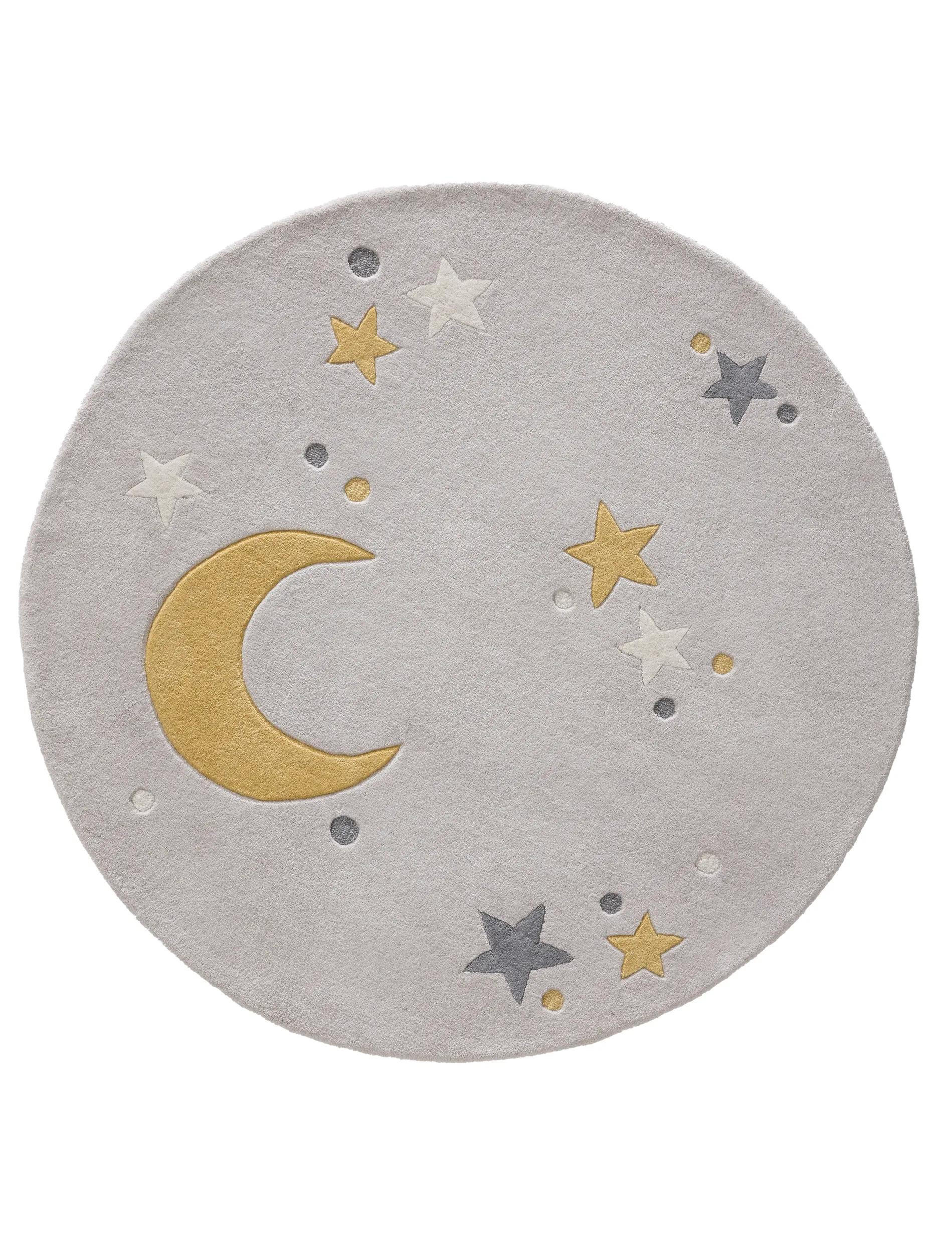 KINDERTEPPICH Alex Grau ø 120 cm rund - Grau, Naturmaterialien/Textil (120/120cm) - benuta
