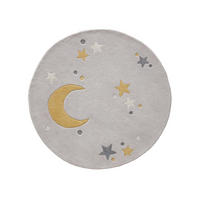 KINDERTEPPICH Alex Grau ø 120 cm rund - Grau, Naturmaterialien/Textil (120/120cm) - benuta