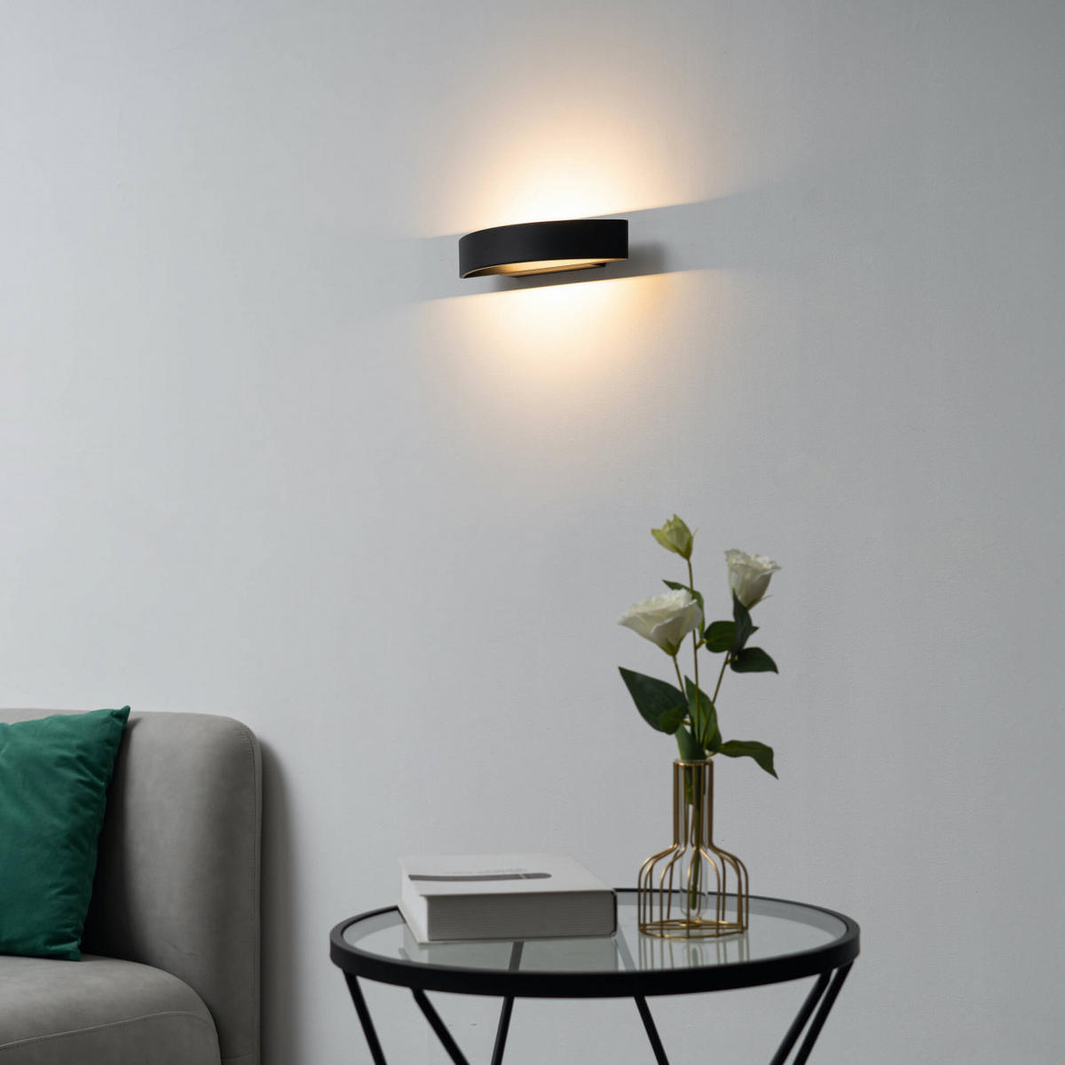 WANDLEUCHTE Attica, Schwarz, 28cm - Schwarz, Metall (10/5/28cm) - KOSILUM