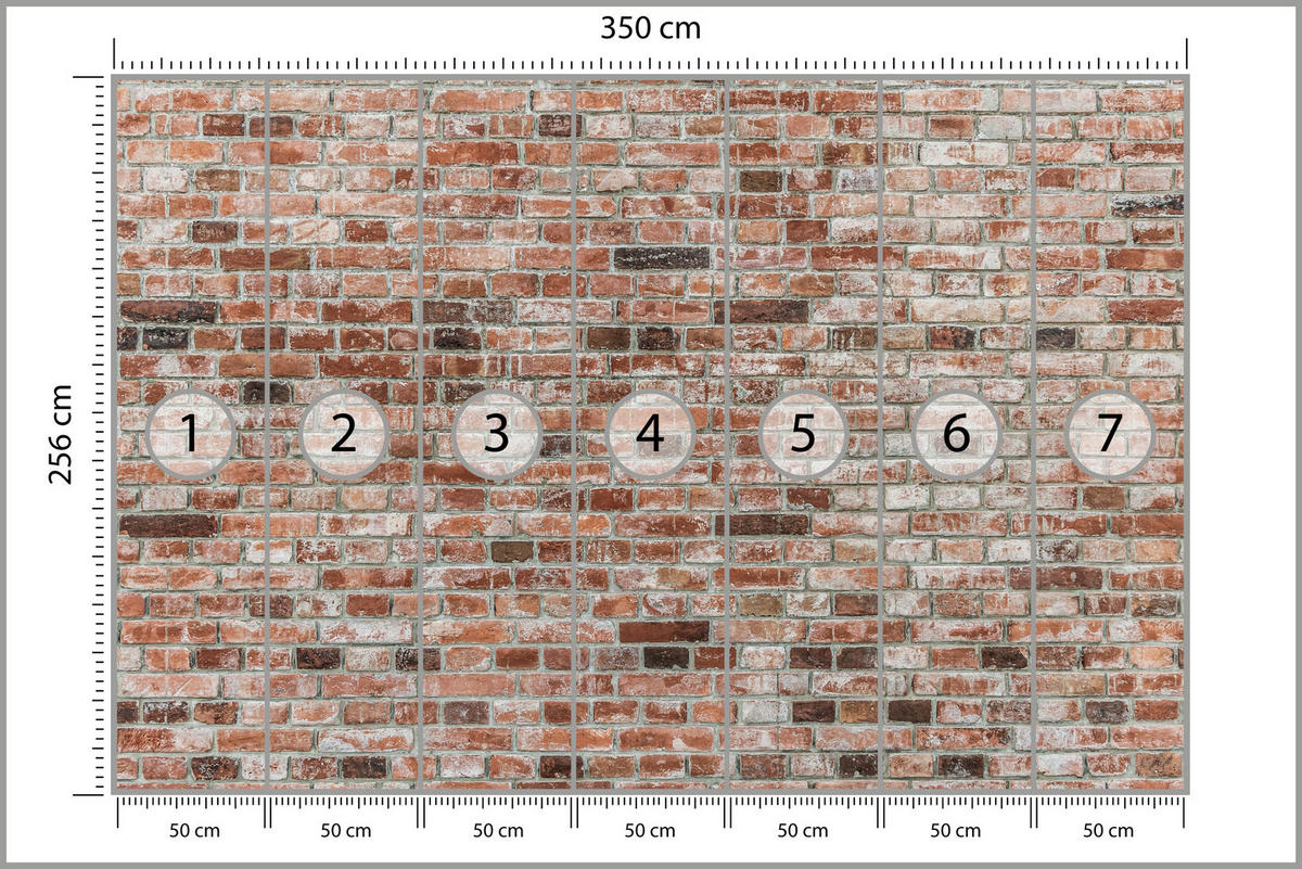 FOTOTAPETE für Büro Ziegelmauer Wand Abstraktion 350x256 - Braun, Papier (350/256cm) - Muralo