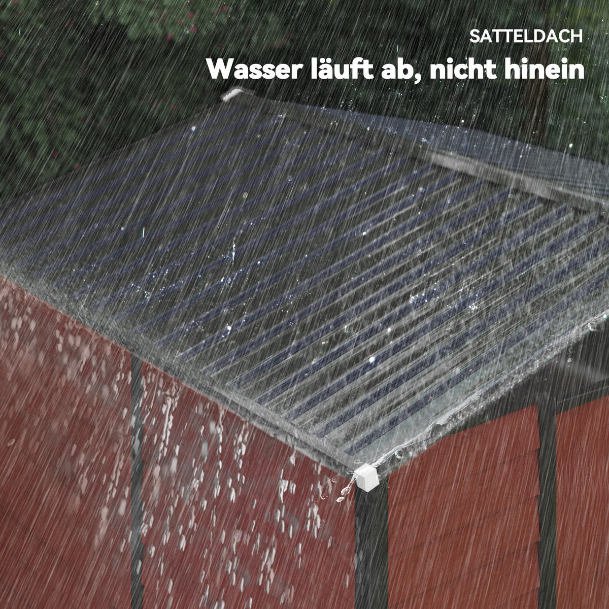 GARTENHAUS Teakfarben 240.0/206.0/198.0cm - Teakfarben, Metall (206/198/240cm)