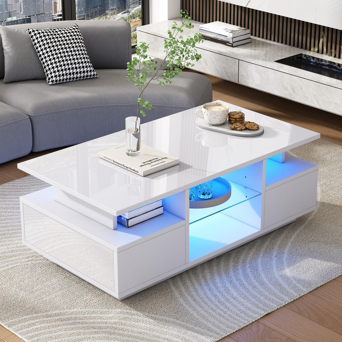 COUCHTISCH Weiß - Weiß, Holzwerkstoff (100/50/36cm)