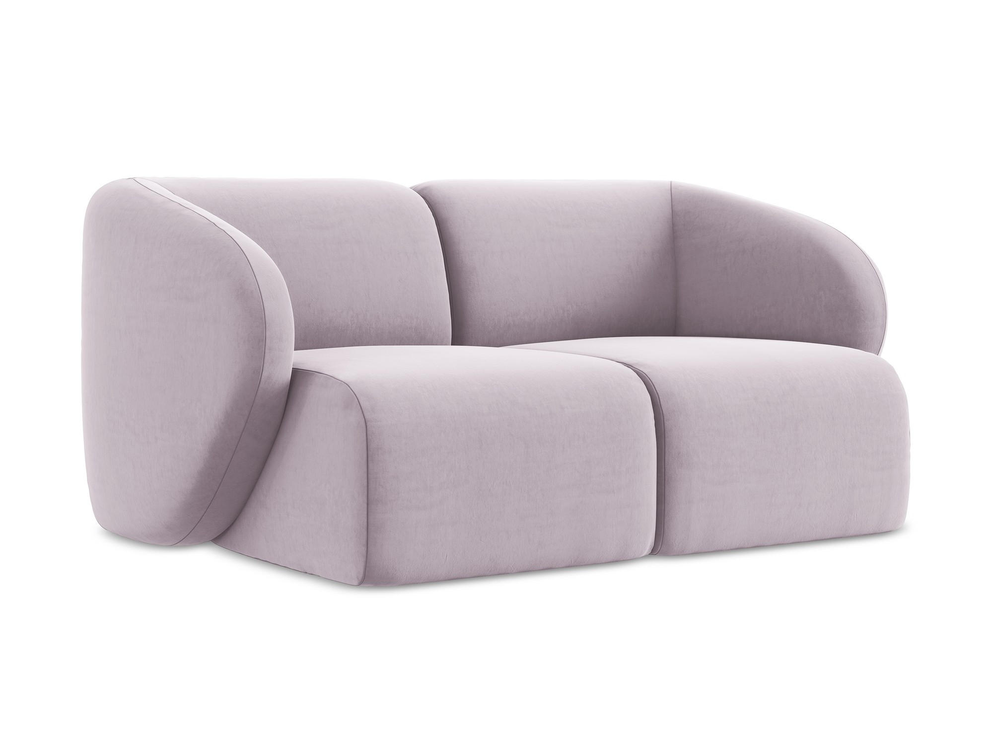2-SITZER-SOFA Samt Stoff Violett - Flieder/Schwarz, Holzwerkstoff/Kunststoff (174/75/94cm) - Makamii
