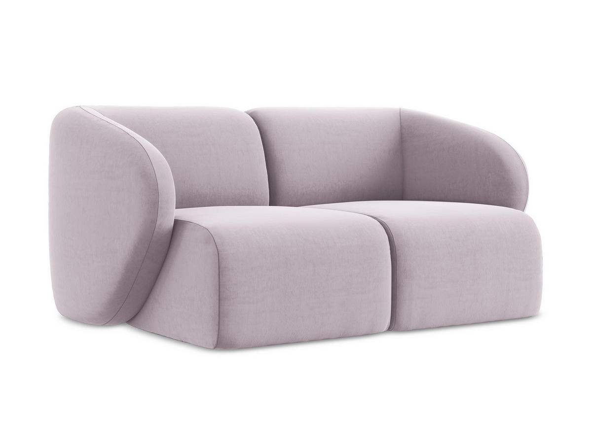 2-SITZER-SOFA Samt Stoff Violett - Flieder/Schwarz, Holzwerkstoff/Kunststoff (174/75/94cm) - Makamii