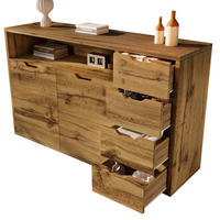 SIDEBOARD 150/40/90 cm eichefarben aus MDF und Metall mit 4 Schubladen und Softclose - Eichefarben, Holzwerkstoff (150/90/40cm) - OKWISH