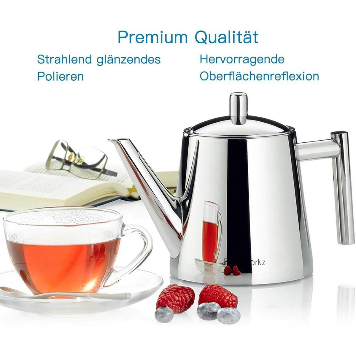 TEEKANNE doppelwandig Edelstahl 1000 ml - Silberfarben, Metall (14.5/19cm)