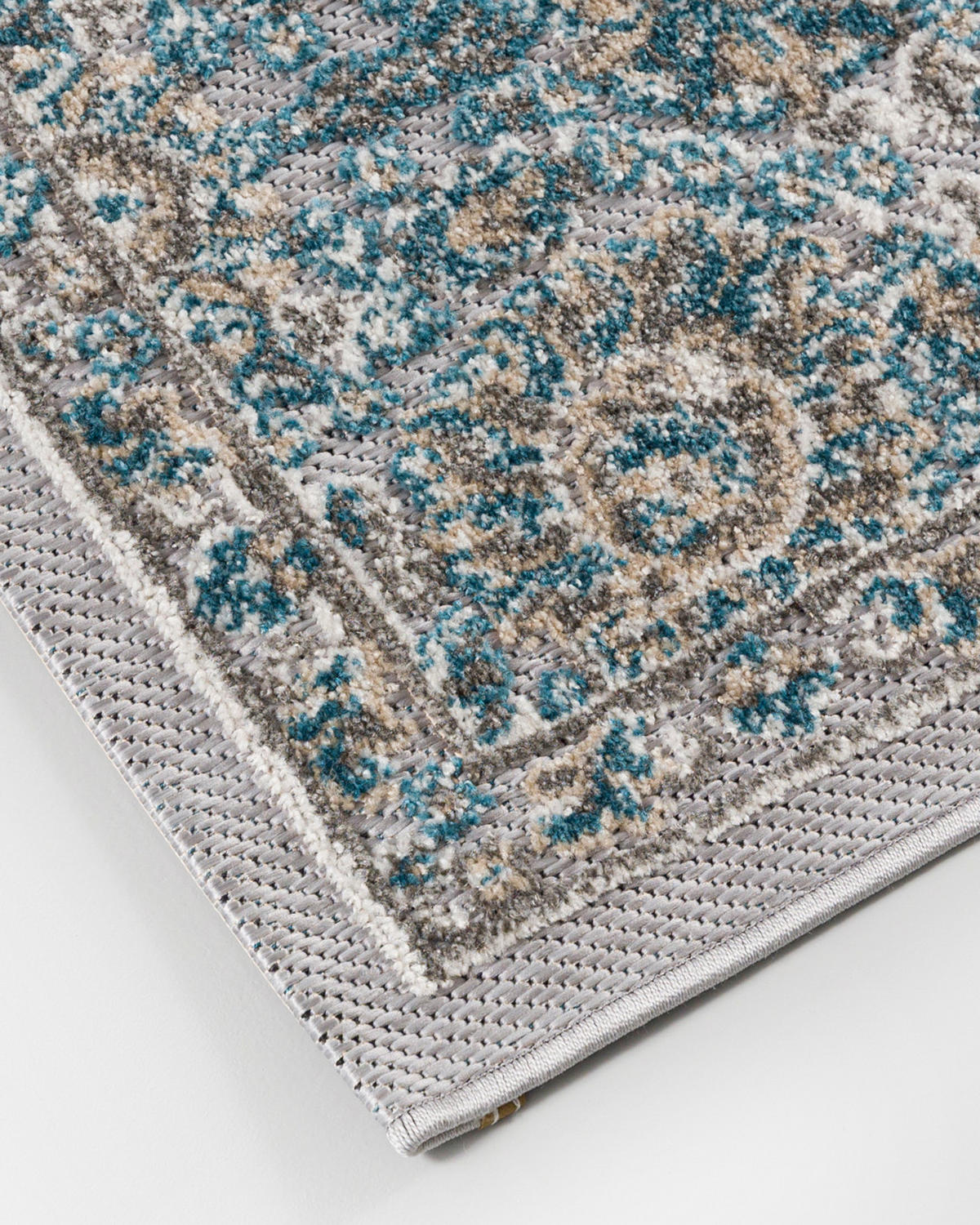 KOBEREC modrý béžový krémový - 250 x 350 cm - modrá/krémová, textil (250/350cm) - Mazovia