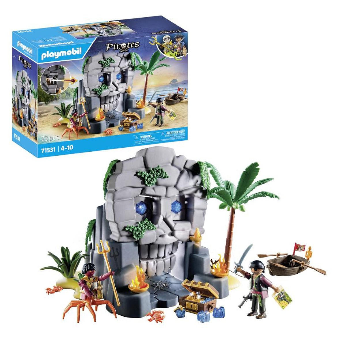 SPIELSET Piraten- und Seeungeheuer-Schatzinsel - Blau, Kunststoff (16/28/39cm) - Playmobil
