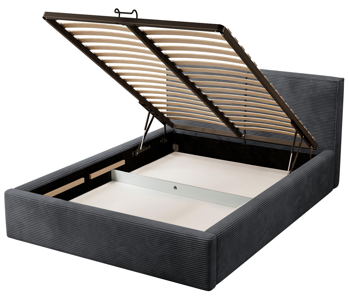 POLSTERBETT Farese Dunkelgrau Cordbezug 160 cm - Dunkelgrau, Textil (160/200cm) - Selsey