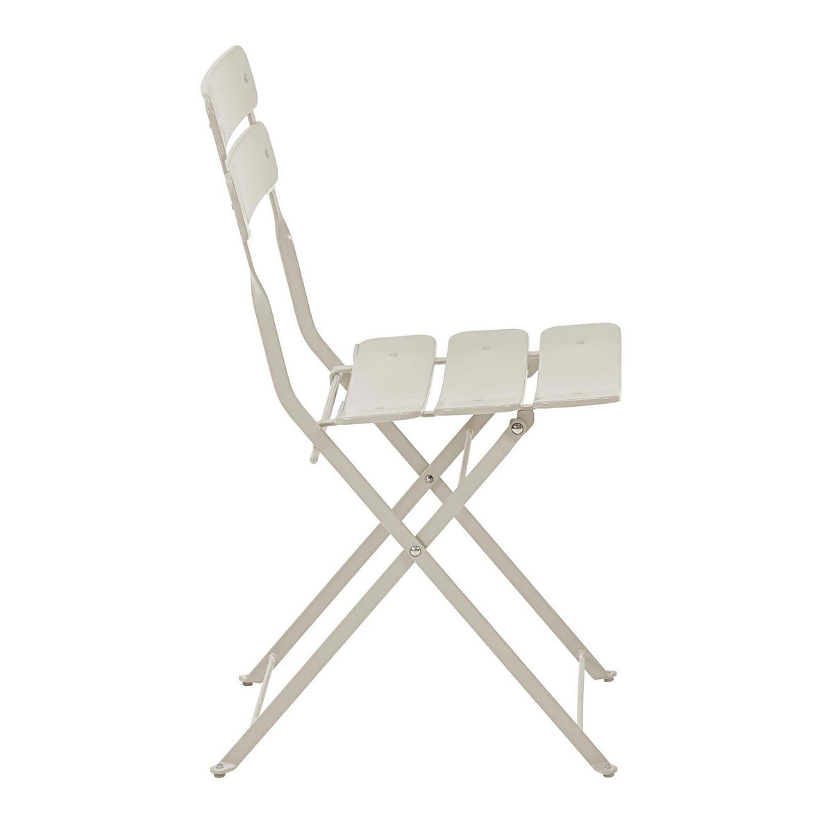 GARTENSTUHL 2-tlg., Weiß - Beige, Metall (42/81/48cm) - Oviala
