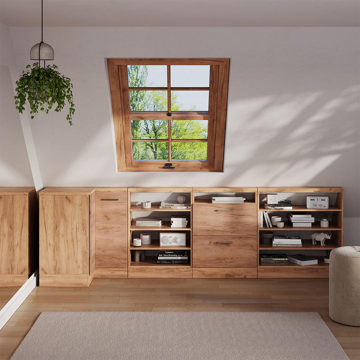 DACHSCHRÄGENSCHRANK ECKSCHRANK Rion Goldkraft Eiche 75.6 x 81.6 cm mit 1 Tür - Honigeiche, Holzwerkstoff (75.6/81.6/75.6cm) - Vicco