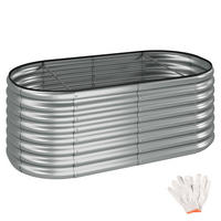 HOCHBEET Flormma,160 x 80 x 60 cm,silber - Silberfarben, Metall (160/60/80cm) - tectake