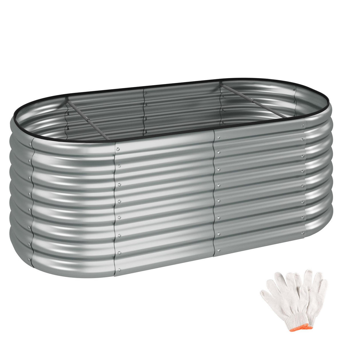 HOCHBEET Flormma,160 x 80 x 60 cm,silber - Silberfarben, Metall (160/60/80cm) - tectake