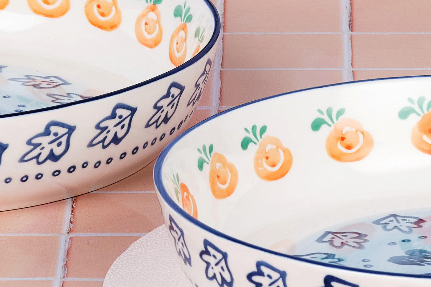 OBSTKORB Napoli Ø11cm - 2er-Set - Zitrusfrucht - Weiß, Keramik (25.5/5cm) - Björn