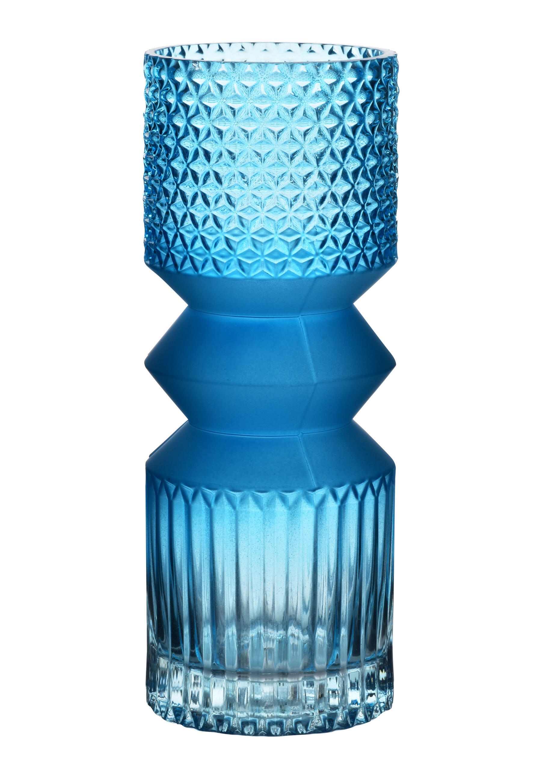 VASE Serenite Blau 12/12/30 cm Glas - Blau, Glas (30cm) - Mondex