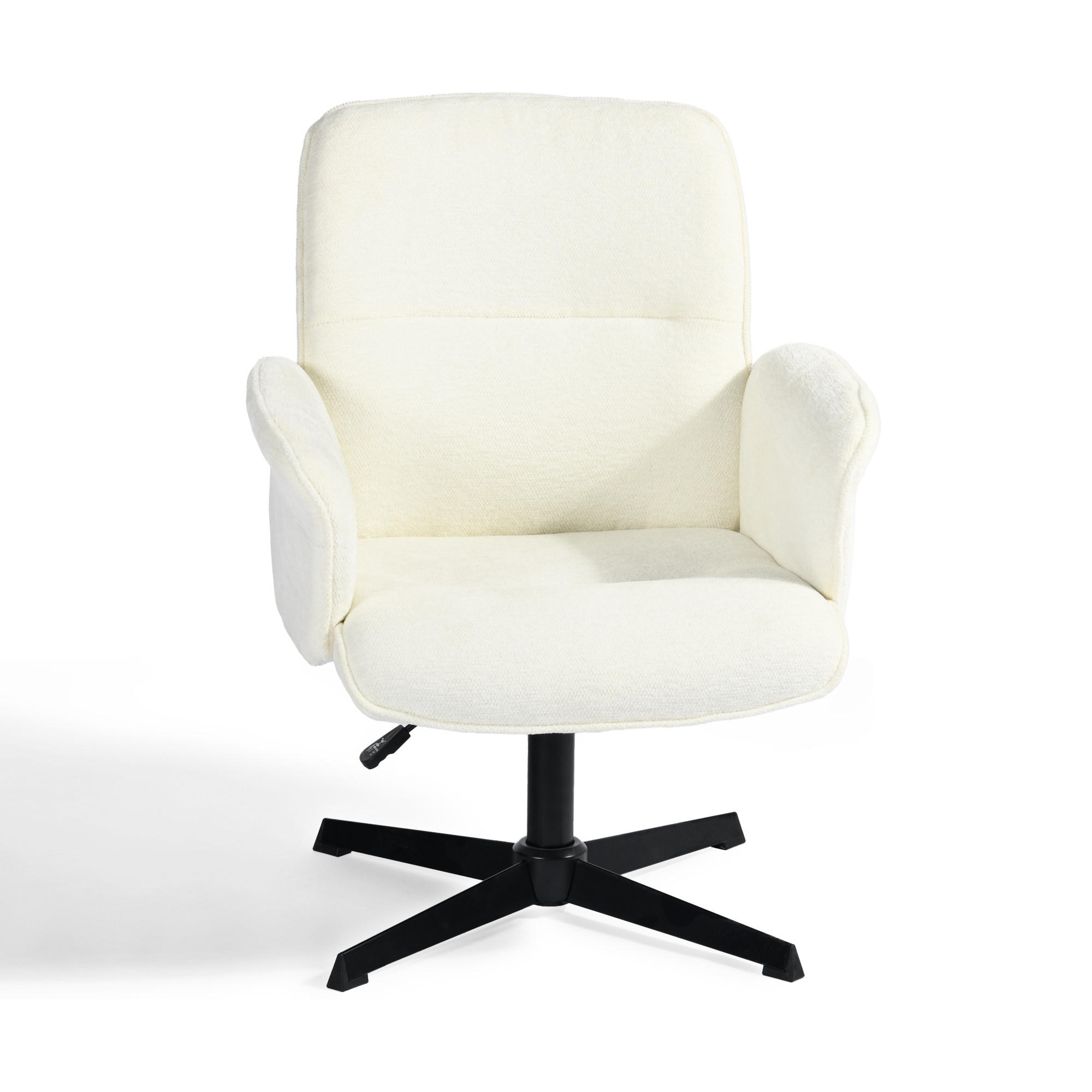 DREHSTUHL Beige Schwarz - Beige/Weiß, Metall (59.5/93/61.5cm) - Urban Meuble