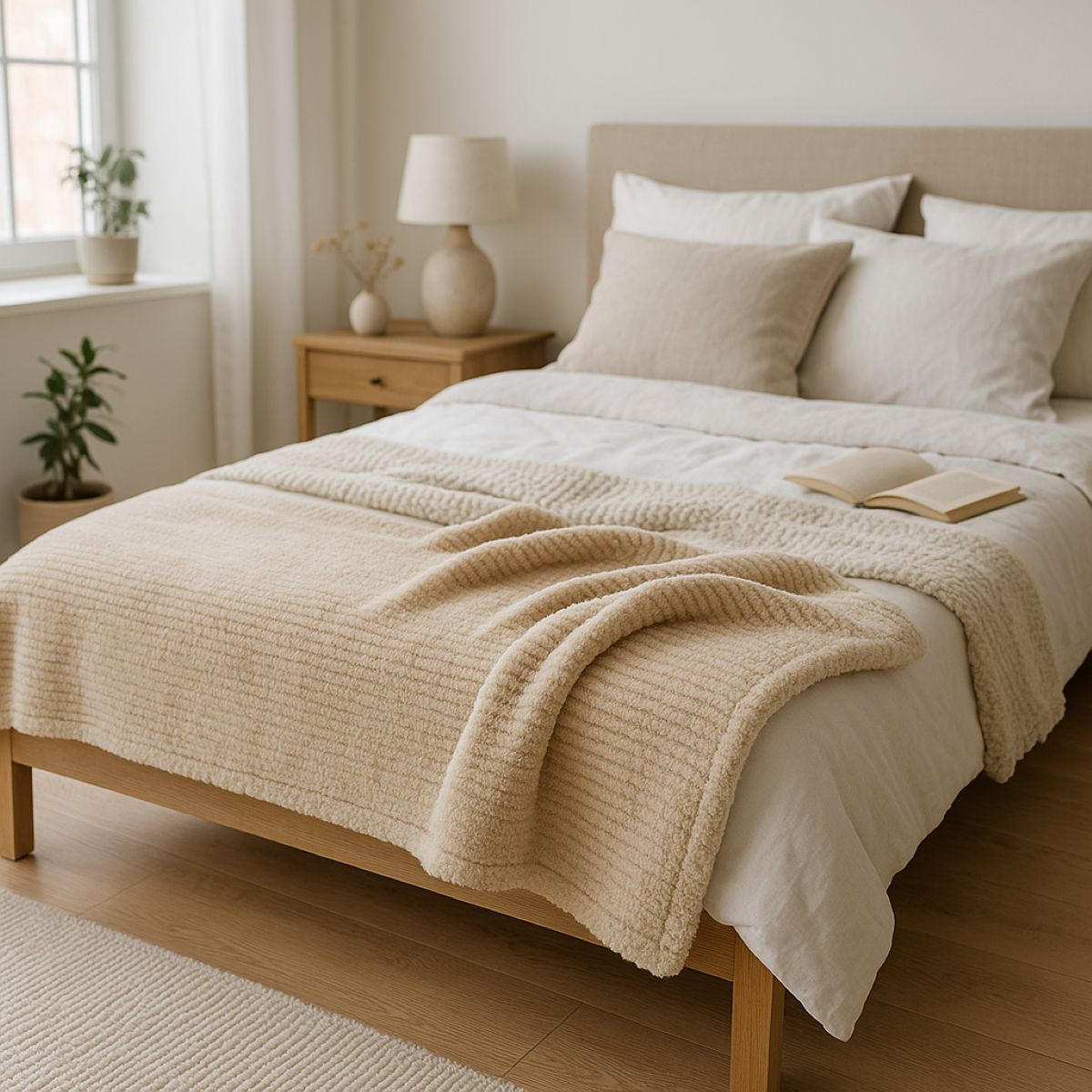 FLANELLDECKE 160/130 cm - Beige, Textil (160/130cm) - Home Styling Collection