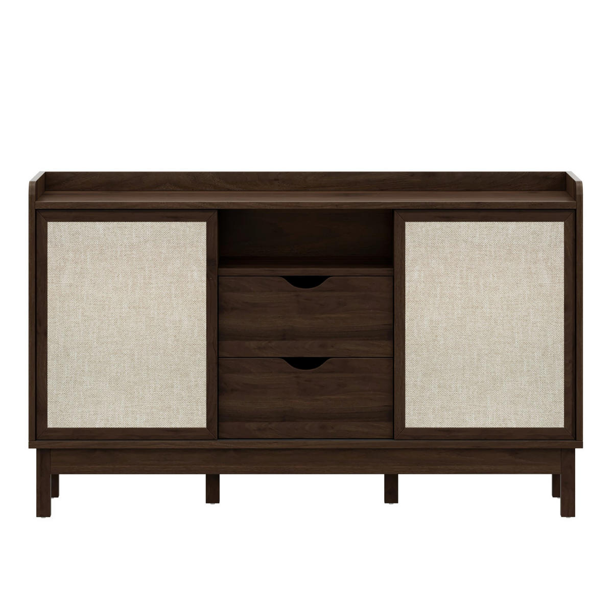 KOMMODE aus Spanplatte 150x39,5x80cm in Walnussfarben mit Schiebetüren - Walnussfarben, Holzwerkstoff (150/80/39.5cm) - Modfu
