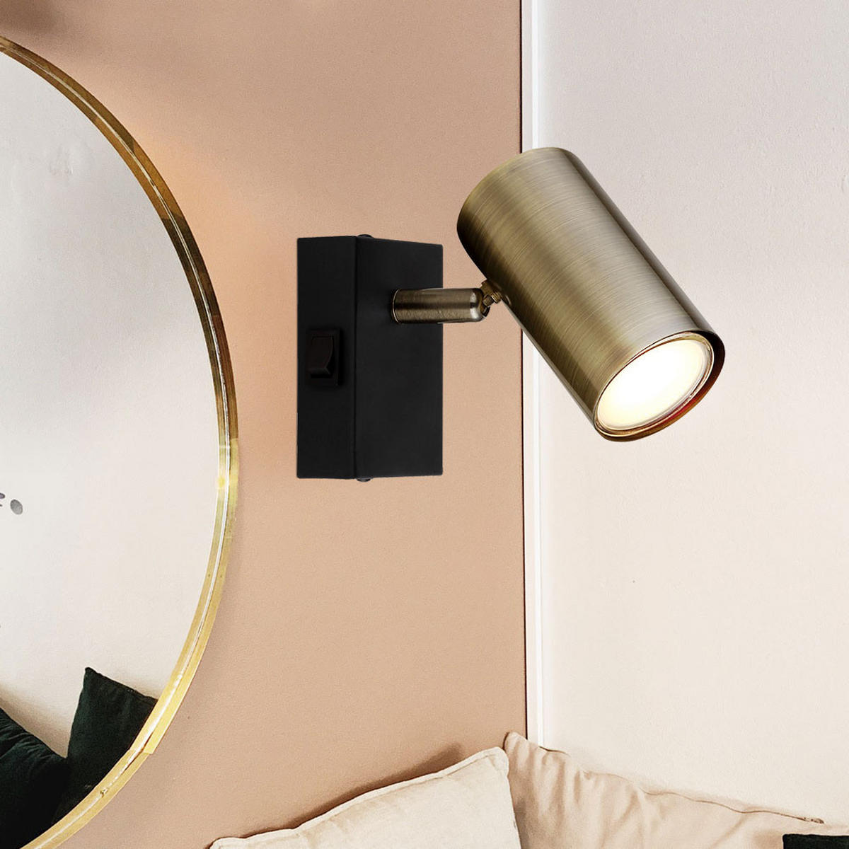 WANDLEUCHTE ROBBY Metall Messing - Messingfarben, Metall (7/10/12cm)