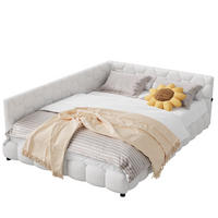 POLSTERBETT 140x200 cm, Weiß, LED-Beleuchtung und USB-Anschluss, Tagesbett Schlafsofa - Weiß, Textil/Metall (140/200cm)