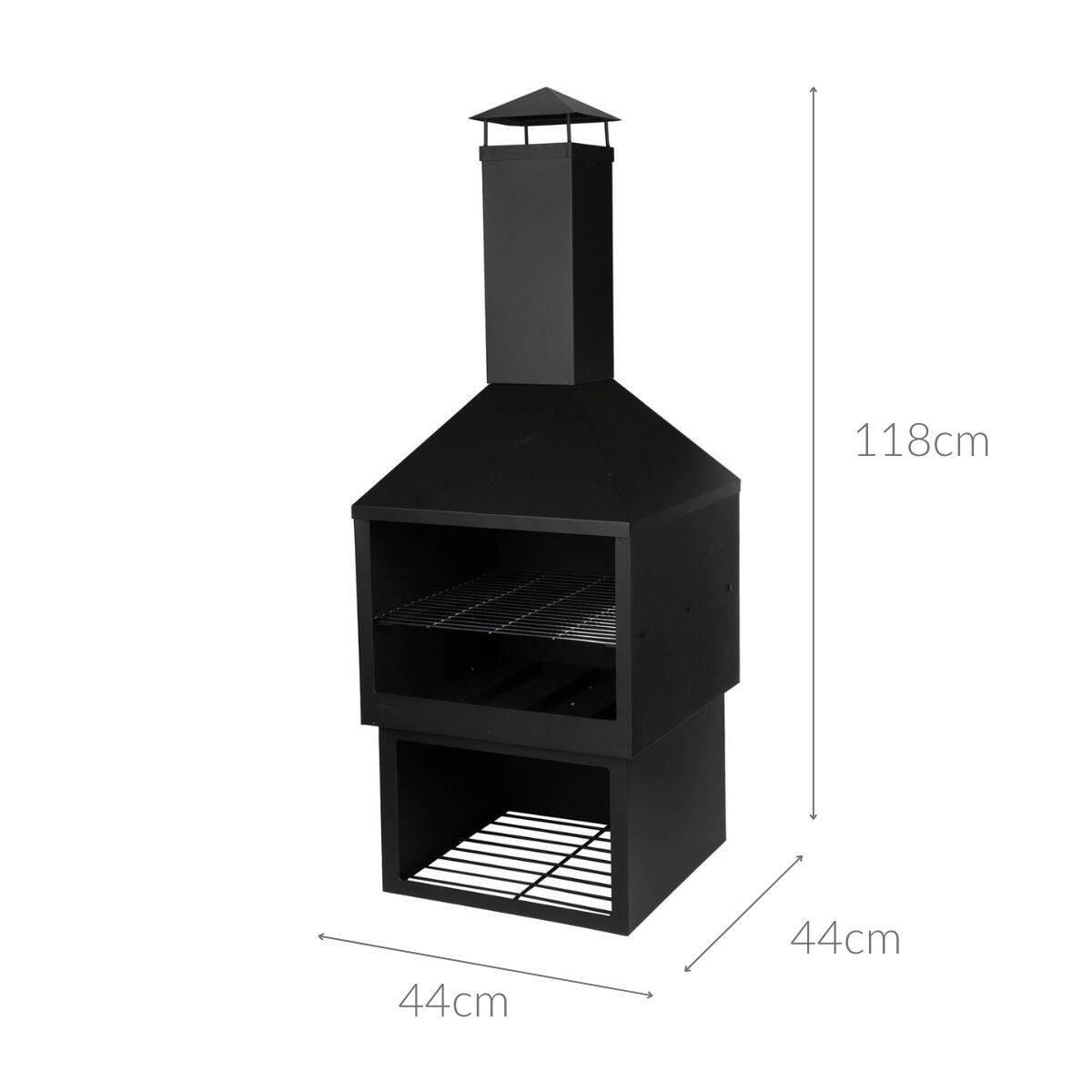 GRILL 118 cm - Schwarz, Metall (44/118/44cm)